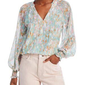 NWT Parker & Rowe Mesh Print Blouse